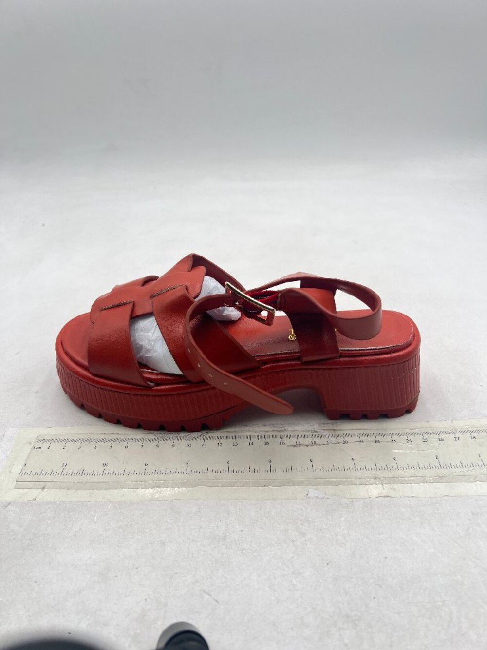 Red Women Vintage Closed Toe Sandals Caged Comfort Adjustable Buckle Sandals